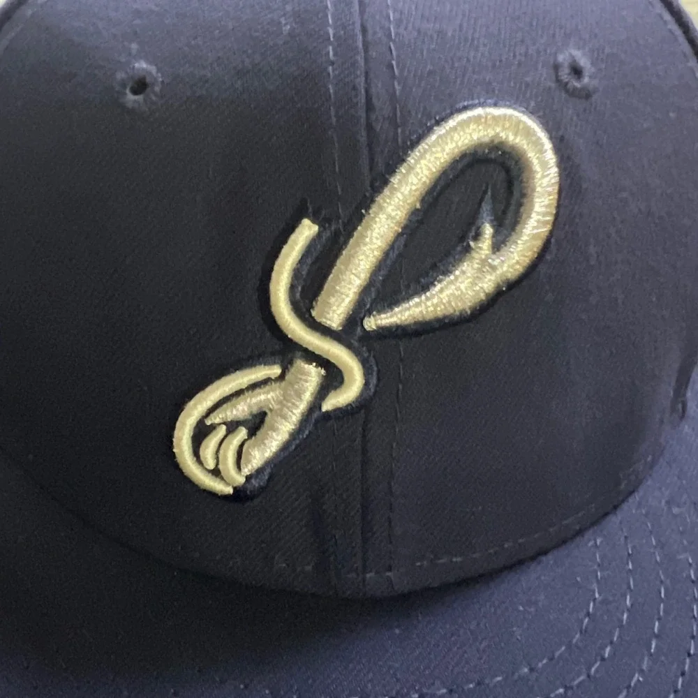 New Era Men's Pensacola Blue Wahoos Navy 59FIFTY Fitted Hat‎ Baseball Cap 6 1/2 - Picture 6 of 12